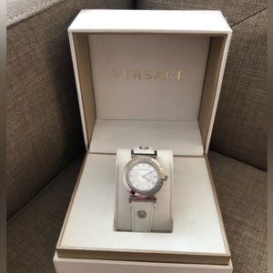 Versace White Leather Watch 38 mm